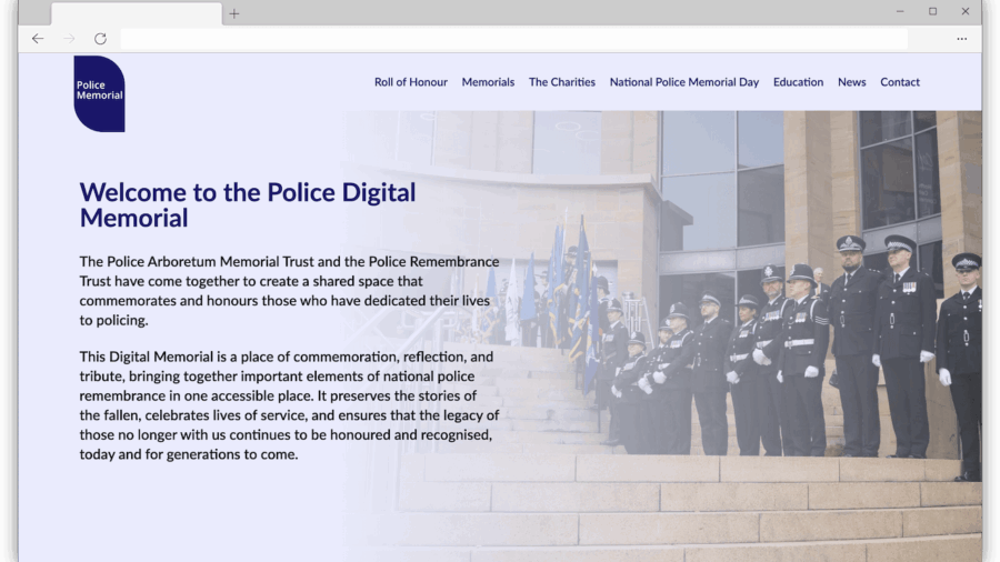 Police Memorial website screenshot