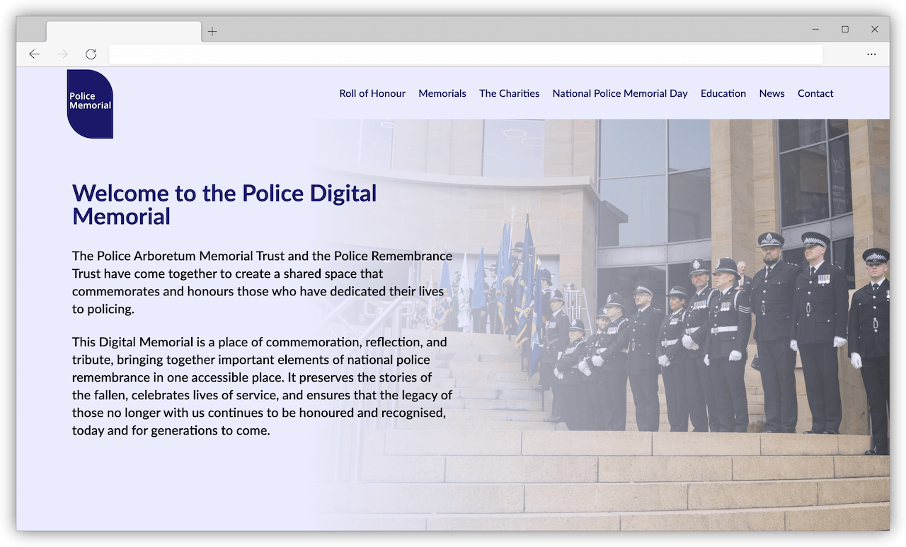 Police Memorial website screenshot